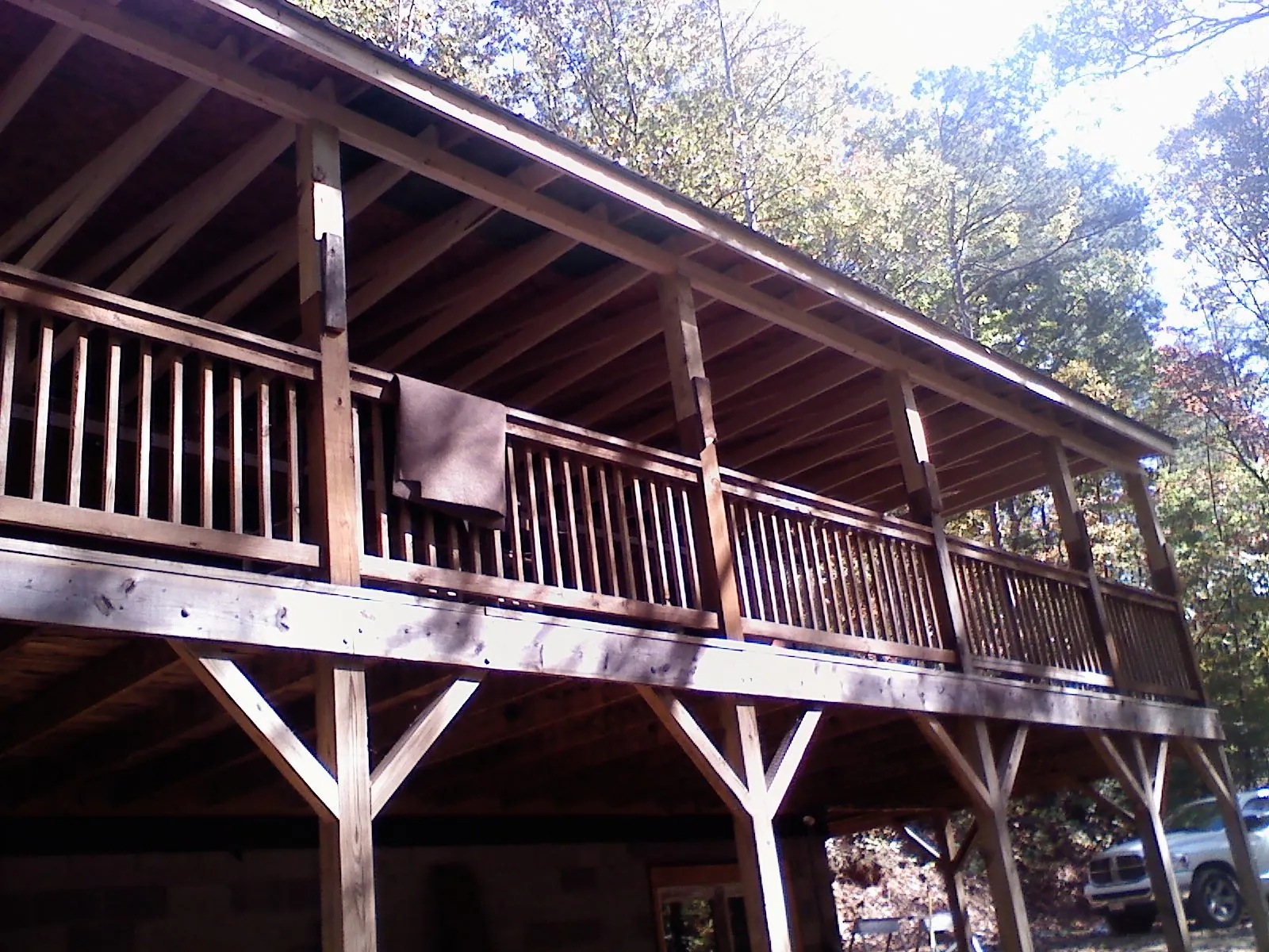 Timber framing under a new elevated porch and deck — Roof Leak Repair in Barwick by Roofing Brothers